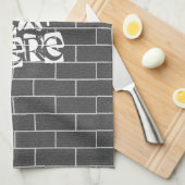 Een bakstenen muur - voeg je speciale tekst / meer theedoek (Quarter Fold)