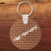 Een bakstenen muur - voeg uw speciale tekst / naam sleutelhanger (Voorkant)