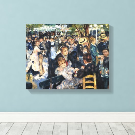 Een bal bij de Moulin de la Galette - Renoir Canvas Afdruk (Insitu (Houten vloer))