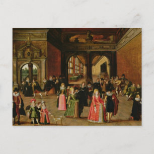 Een bal tijdens de vorst van Henri IV Briefkaart