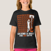 Een bal voor 100 dagen basketbal Milestone Te T-shirt (Voorkant)