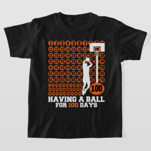 Een bal voor 100 dagen basketbal Milestone Te T-shirt
