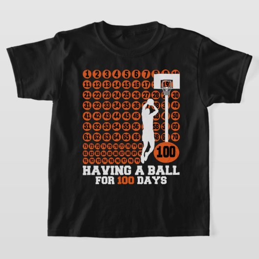 Een bal voor 100 dagen basketbal Milestone Te T-shirt (Laagn)