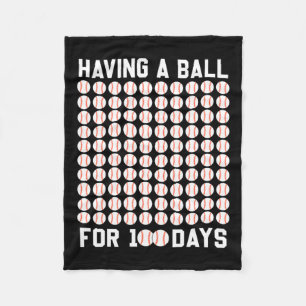 Een bal voor 100 dagen honkbal 100 dagen van schoo fleece deken