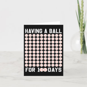 Een bal voor 100 dagen honkbal 100 dagen van schoo kaart