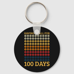 Een bal voor 100 dagen voetballer leerkracht sleutelhanger