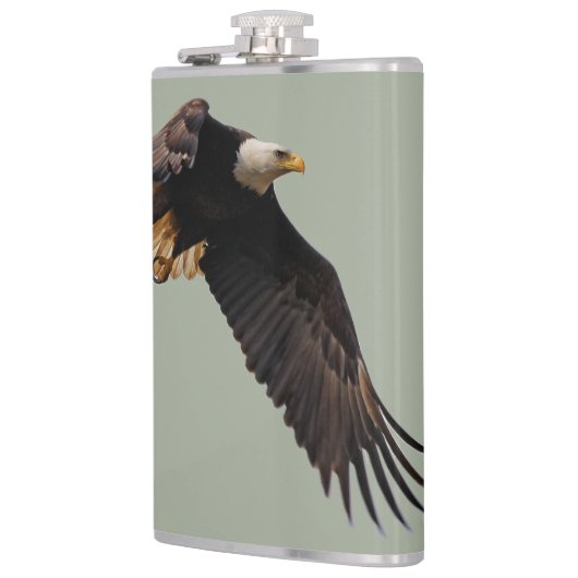 Een Bald Eagle neemt de hemel in Heupfles (Links)