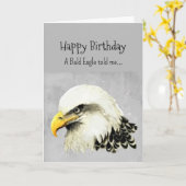 Een Bald Eagle Persoonlijkheid Verjaardag Fun Bird Kaart (Gele Bloem)