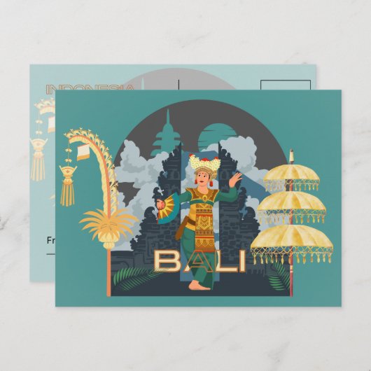 Een Balinese Meisjes Danser Briefkaart (Voorkant / Achterkant)