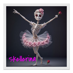 Een balletdansend skelet - Skellerina Perfect Poster