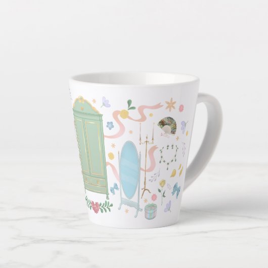 Een balletje in de Crown Inn Latte Mok (Rechterhoek)