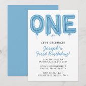 ÉÉN ballon, eerste uitnodiging voor de geboorte (Voorkant / Achterkant)