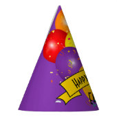 Een ballon kleurrijke bundel en Confetti Verjaarda Feesthoedjes (Links)