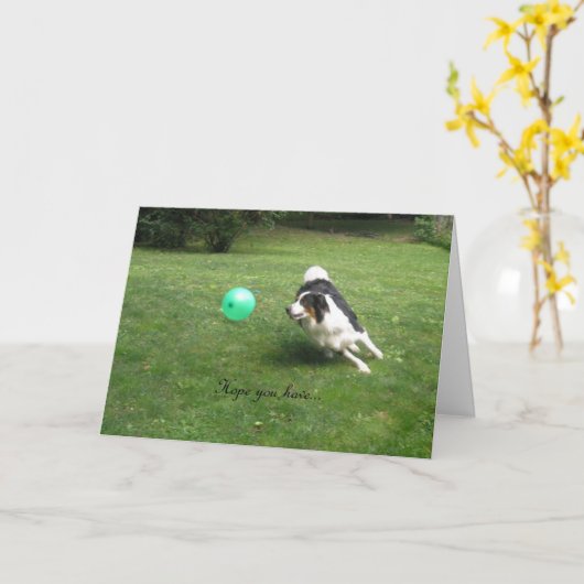 "Een ballonpoppendag!" Kaart (Gele Bloem)