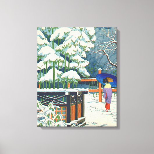 Een bamboe in de schrijn Fujishima Takeji Canvas Afdruk (Voorkant)