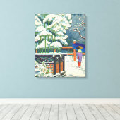 Een bamboe in de schrijn Fujishima Takeji Canvas Afdruk (Insitu (Houten vloer))