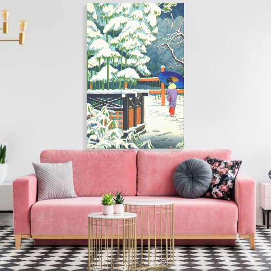 Een Bamboe in de Shrine Fujishima Takeji Canvas Afdruk (Insitu (Woonkamer))