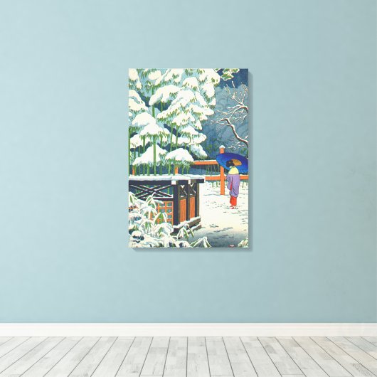 Een Bamboe in de Shrine Fujishima Takeji Canvas Afdruk (Insitu (Houten vloer))