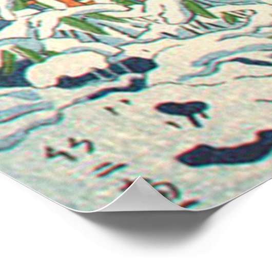 Een Bamboe in de Shrine Fujishima Takeji Poster (Hoek)