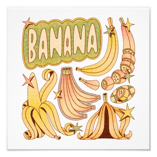 Een banaan / illustratie van banaan foto afdruk (Voorkant)