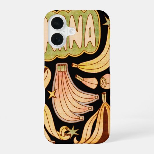 Een banaan / illustratie van banaan iPhone 16 hoesje (Achterkant)