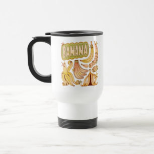 Een banaan / illustratie van banaan reisbeker