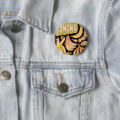 Een banaan / illustratie van banaan ronde button 5,7 cm (In situ)