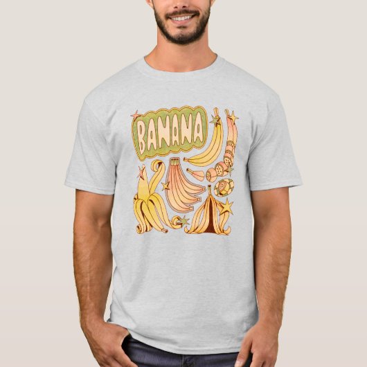 Een banaan / illustratie van banaan t-shirt (Voorkant)