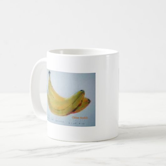 Eén banaan, twee bananen koffiemok (Voorkant links)