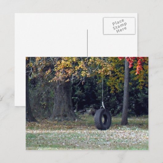 Een bandenzagen briefkaart (Voorkant / Achterkant)