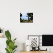 Een bankje met uitzicht op Hawk Mountain Poster (Thuiskantoor)