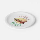 EEN BAO Pork Belly Bun Celebration Congrations Papieren Bordje (Gekanteld)