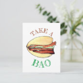 EEN BAO Varkensbuikbroodje Feest Congrats Briefkaart (Staand voorkant)