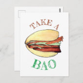 EEN BAO Varkensbuikbroodje Feest Congrats Briefkaart (Voorkant / Achterkant)