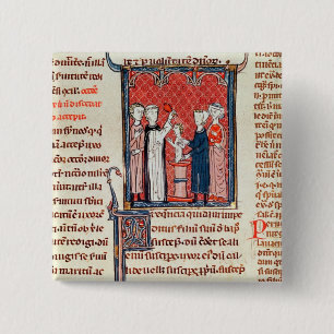 Een Baptismscène uit 'Decret de Gratien' Vierkante Button 5,1 Cm