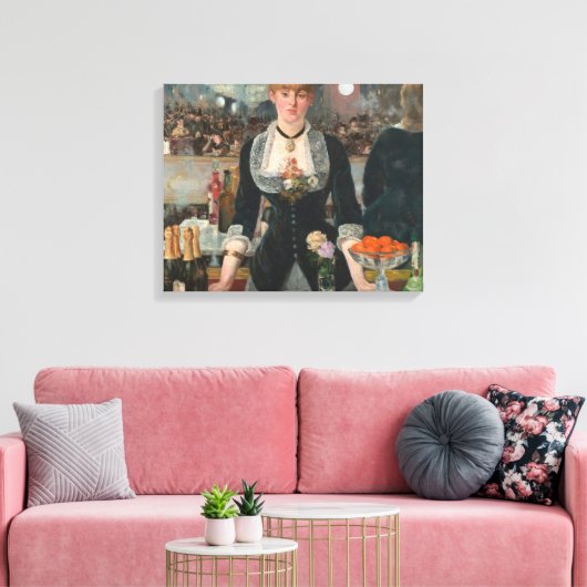 Een bar bij de Folies-Bergère Edouard Manet Canvas Afdruk (Insitu (Woonkamer))