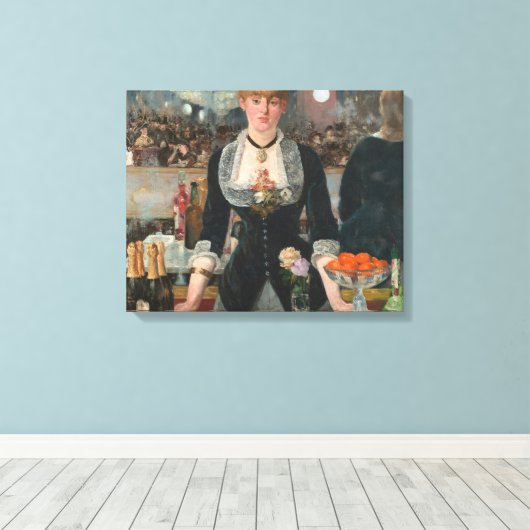 Een bar bij de Folies-Bergère Edouard Manet Canvas Afdruk (Insitu (Houten vloer))