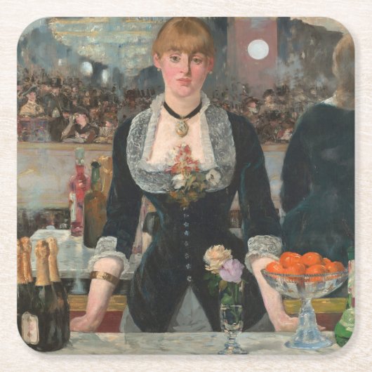 Een bar bij de Folies-Bergère Edouard Manet Kartonnen Onderzetters (Voorkant)