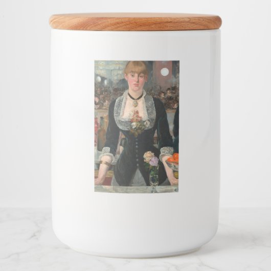 Een bar bij de Folies-Bergère Edouard Manet Voedselcontainer Etiket (Voorkant)