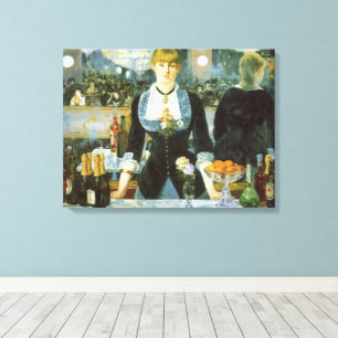 Een bar bij de Folies Bergere van Edouard Manet Canvas Afdruk