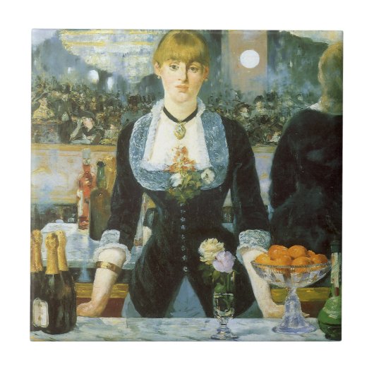 Een bar bij de Folies Bergere van Edouard Manet Tegeltje (Voorkant)