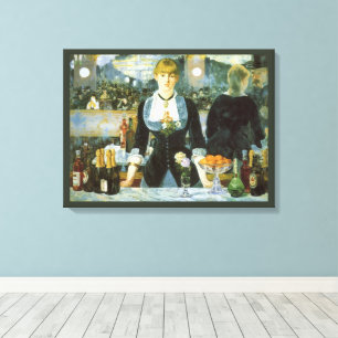 Een bar in de Folies Bergère door Édouard Manet Canvas Afdruk
