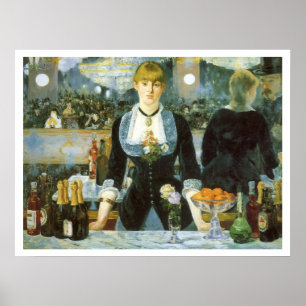 Een bar in de Folies Bergere door Edouard Manet Poster