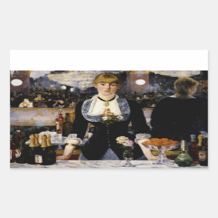 Een bar in folies-Bergere Rechthoekige Sticker