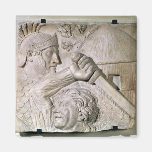 Een barbaars vecht tegen een Romeinse legionaire Magneet