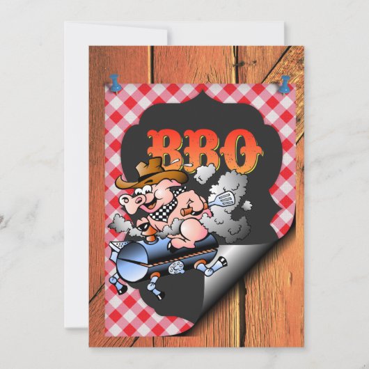 Een Barbecue Feestviering Kaart (Voorkant)