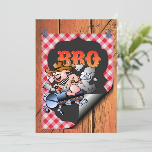 Een barbecue viering kaart (Staand voorkant)