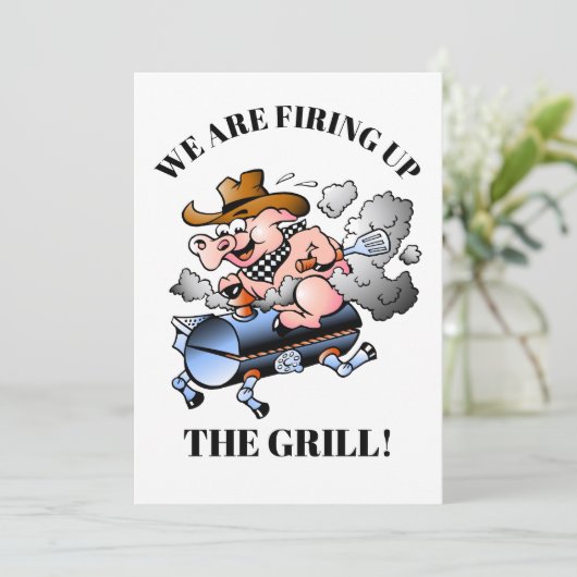 Een barbecue viering kaart (Staand voorkant)