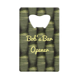 Een barman moet hebben creditkaart flessenopener