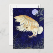 Een Barn Owl tijdens de vlucht Briefkaart (Voorkant / Achterkant)